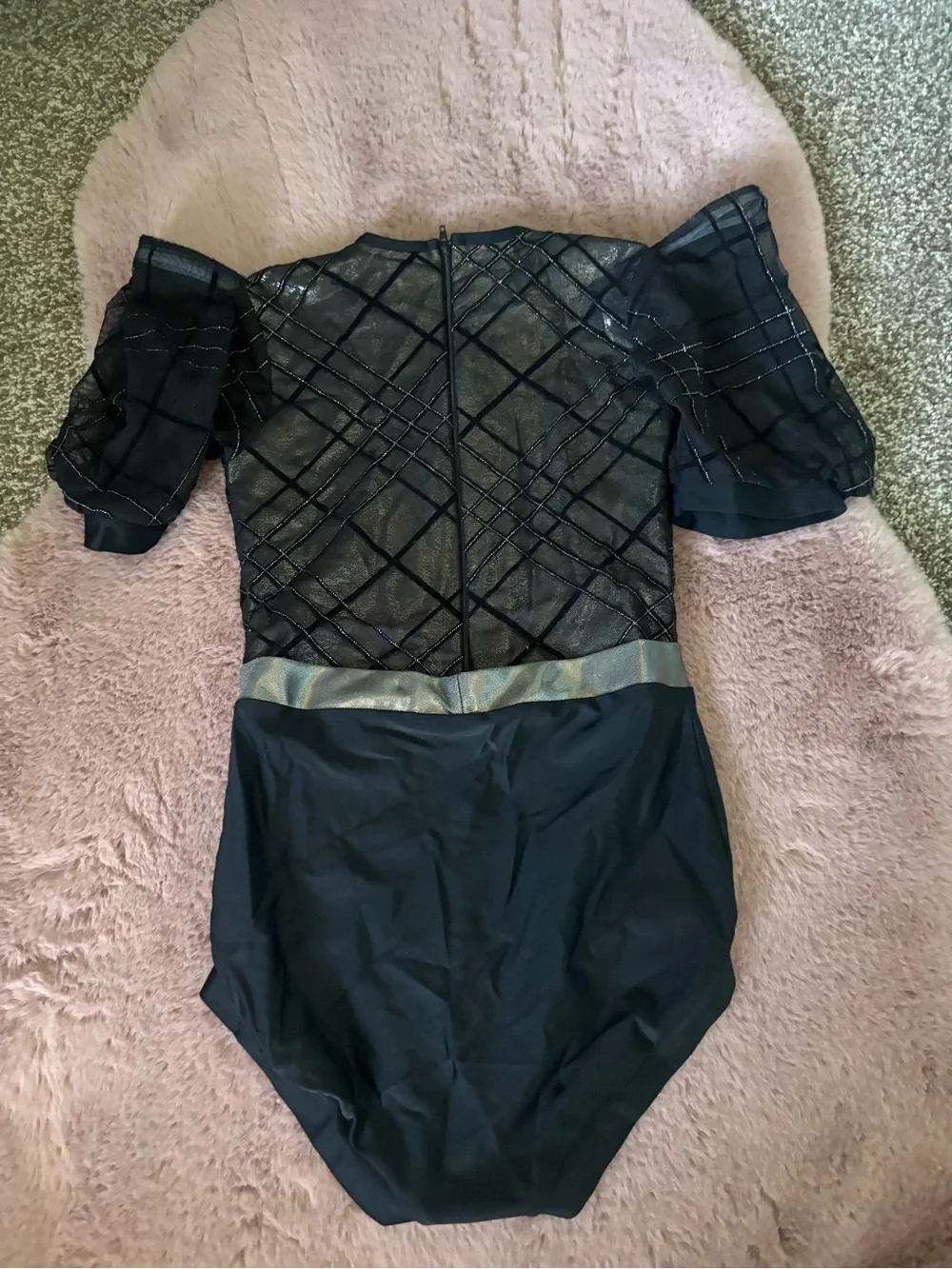 Black and Silver Kids' Large Dance Costume:Leotard